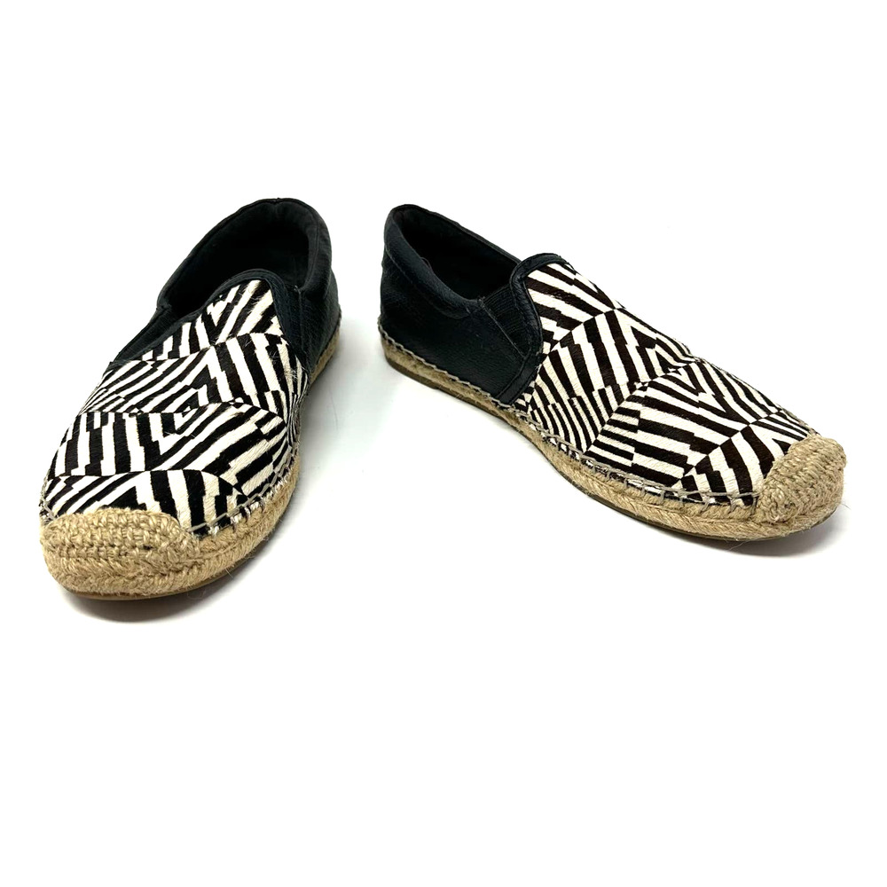 GB Gianni Bini size 7 slip on style espadrille flats white black